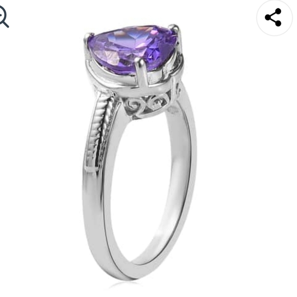 🆕️💍 KARIS SIMULATED BLUE DIAMOND SOLITARE HEART RING 💍 - Picture 4 of 8